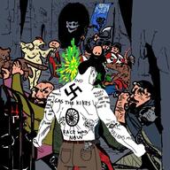 arm back chud ear glasses hair hand lifeweb nazism race_war_now sonnenrad soyjak space_station_13 swastika variant:chudjak // 600x600 // 571.2KB