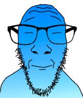 blue_skin calm closed_eyes closed_mouth glasses soyjak stubble variant:dylanjak // 552x650 // 250.1KB