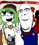 2024 coomer_face cosplay glasses homestuck kid_icarus mario nintendo nintendo_switch open_mouth palutena peace_sign pokemon smile soy soylent soylent_(cacao) stubble subvariant:hornyson super_mario_bros variant:cobson variant:soytan video_game // 2340x2730 // 1.3MB