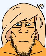 aryan blond blonde_hair_ blue_eyes coco_(ongezellig) gigachad glasses ongezellig series:aryan_soyjaks sweater variant:markiplier_soyjak zwabag // 650x800 // 22.9KB