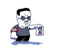 armband closed_mouth clothes full_body glasses hair holding_object nazism paper pixel_art queen_of_spades redraw shadow soyjak spade swastika tattoo tranny tshirt variant:chudjak // 501x426 // 5.5KB