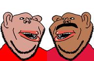 2soyjaks amerimutt brown_skin clothes ear mustache soyjak stubble subvariant:impish_amerimutt variant:impish_soyak_ears // 1191x778 // 50.3KB
