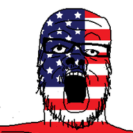 country flag flag:united_states glasses mustache open_mouth soyjak star_(symbol) stubble united_states variant:a24_slowburn_soyjak // 454x520 // 24.6KB