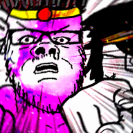 2soyjaks animated anime cap clothes fist glasses hand hat jojos_bizarre_adventure kujo_jotaro mustache open_mouth pink pointing pointing_at_viewer punch shaking soyjak stand_(jojo) star_platinum stubble variant:a24_slowburn_soyjak variant:soyak // 783x428 // 704.7KB
