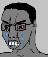 angry bloodshot_eyes chudgunner crying grey_skin hair npc seething siivagunner soyjak // 645x770 // 24.3KB