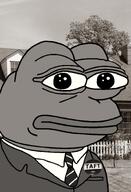 1950s 1952 amphibian button closed_mouth clothes collared_shirt frog irl_background lips nas:pepe necktie pepe pepe_the_frog politics republican robert_taft suit suit_and_tie united_states // 1008x1479 // 573.0KB