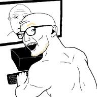 blond blue_eyes neutral trend:aryan two_soyjaks variant:unknown variant:vlodson variant:zoomer_on_computer white_background white_skin // 696x701 // 38.4KB