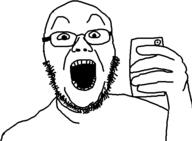 beard glasses holding_object holding_phone open_mouth phone template variant:selfiejak // 584x428 // 12.6KB