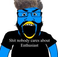 acne angry animal beak beard bird black_shirt blue_skin careless clothes curly_hair enthusiast glasses hair open_mouth series:x_inmigrants shitnobodycaresabout soyjak subvariant:science_lover teeth text tshirt twitter twitter_immigrant variant:markiplier_soyjak white_text x zoomer zoomer_hair // 800x789 // 123.9KB