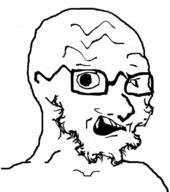 concerned deformed glasses nose open_mouth stubble teeth variant:soyak white_background white_skin // 708x800 // 272.9KB