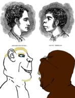 a10_eyes adams_apple anglo-teutonic angry artist:sabiopajin aryan beard blond brown_skin buck_teeth closed_mouth ear eyebrows eyes_like_the_o-o-cean forehead_wrinkles glasses haplo_autism haplogroup irish-iberian jawline mewing nigger no_ears nordic profile series:imp_&_gape side_profile side_view smile stop_vandalising_my_tags_you_fucking_NIGGER stubble subvariant:gapejak_side subvariant:impish_ameriaryan subvariant:wholesome_soyjak teeth user=sabiopajin variant:gapejak variant:impish_soyak_ears yellow_eyes yellow_teeth // 694x900 // 327.6KB