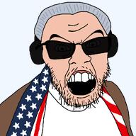 beard benjammins clothes coat flag:united_states glasses grey_hair headphones star_(symbol) sunglasses variant:feraljak white_skin wig youtuber // 1025x1025 // 50.6KB