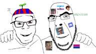 bisexual blackface brown_eyes discord flag:bisexual_pride_flag flag:zoophilia_pride_flag glasses hugging irl logan_wynn propeller_hat selfie smile stubble tricuck variant:cobson variant:feraljak zoophile // 1920x1080 // 644.5KB