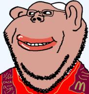 amerimutt artist:sabiopajin black_sclera christianity closed_mouth ear glasses lips meta:tagme mutt mutt_lips papal_attire pope pope_leo_xiv robert_prevost smile soyjak stubble subvariant:impish_amerimutt template transparent_background user=sabiopajin variant:impish_soyak_ears white_skin(trust) // 598x628 // 71.6KB