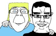 aryan blond blue_eyes chud_troon_alliance friendship hand_on_shoulder happy mullet subvariant:cisjak variant:bernd variant:chudjak // 828x539 // 27.5KB