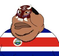 8ball96 8ball9615 angry big_lips brown_skin butthurt closed_mouth costa_rica countrywar fat flag flag:costa_rica latino obese soyjak stubble ugly variant:meximutt // 888x849 // 117.2KB
