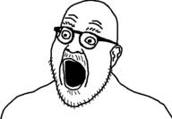 ear glasses mustache open_mouth soyjak stubble variant:unknown // 524x363 // 3.8KB