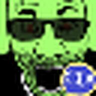 beard central_intelligence_agency eyebrows glasses glowing green green_skin logo meta:emoji_event meta:emoticon open_mouth red_eyes stubble teeth teeth_showing trend:glowie variant:el_perro_rabioso // 32x32 // 1.6KB