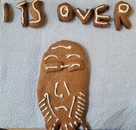 closed_eyes closed_mouth gingerbread glasses irl its_over napkin redraw sad soyjak stubble text variant:markiplier_soyjak // 2964x2818 // 2.3MB