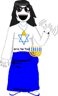 blush brown_eyes clothes eyebags eyes_brown_dark_and_romantic glasses hamsa_(symbol) hand hands_up hanukkah hebrew_text jews judaism open_mouth shoe smile star_of_david transparent_background variant:soytan waving // 1278x2099 // 66.1KB