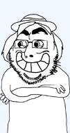 bean_mouth calarts clothes cobsontalks crossed_arms eyebrow_raise hair hat looking_to_the_left smile subvariant:cobsontalks variant:cobson // 475x900 // 18.0KB