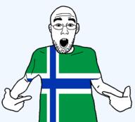 arm british clothes ear flag flag:south_uist glasses hair hand open_mouth pointing scotland south_uist soyjak stubble teeth tshirt united_kingdom variant:shirtjak // 1236x1118 // 27.3KB