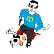 anime asian astrofene_(namefag) awards blood brown_skin bullet crimea crimean_tatar crimeanchud_(namefag) fez flag:crimean_tatar gooner gun hairy mutt pistol smile soyjak stinky stomp stubble sweating variant:alicia variant:bernd variant:chudjak video_game warboy629_(namefag) yellow_teeth // 1000x1000 // 237.2KB