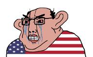 amerimutt balding bloodshot_eyes brown_skin clenched_teeth clothes country crying ear flag glasses hair nas:amerimutt soyjak subvariant:chudjak_amerimutt united_states variant:chudjak // 1127x685 // 62.3KB