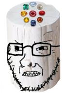 concerned gem glasses gritting_teeth log objectsoy soyjak stubble variant:soyak wood // 403x571 // 237.6KB