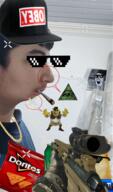 arab arm blunt brown_eyes brown_skin call_of_duty chinless chinlet cigarette doge doritos firearm gold_chain gun hohol irl long_nose looking_to_the_right mlg mountain_dew nigger obey_hat satoko_fans_arent_white_(namefag) selfie shitskin shrek sniper sniper_rifle t50_eyes turkroach ugly ugly_bastard ukraryan variant:cobson // 576x982 // 741.9KB