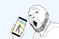 dragon_ball gachafag open_mouth showing_phone transparent_background variant:dokkanjak // 3130x2075 // 1.4MB