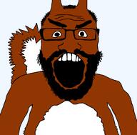 beard brown_skin fur glasses hair looking_at_you open_mouth red_squirrel series:animaljaks squirreljak subvariant:science_lover tail trend:squirreljakking variant:markiplier_soyjak // 1025x1010 // 60.7KB