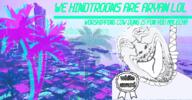 aryan award cow_dung hanging hindu hinduslop india meta:tagme pajeet palm_tree rope slum statue vaporwave variant:bernd // 845x440 // 618.6KB