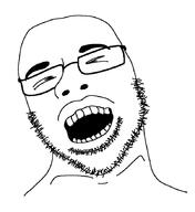 closed_eyes glasses open_mouth soyjak stubble variant:unknown // 805x880 // 19.1KB