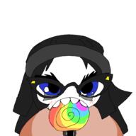 artist:cutesoytan avengers beanie blue_eyes closed_mouth drawing girl glasses lollipop oc soy soylent soylent_(cacao) soytan_will_always_be_a_gemerald teeth variant:soytan wholesome // 1000x1000 // 43.4KB