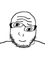 bald distorted glasses soyjak stubble subvariant:lawrence variant:markiplier_soyjak // 481x643 // 48.7KB