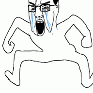3dgifmaker angry animated arm bloodshot_eyes crying full_body glasses hair hand leg monkey_dance open_mouth soyjak spiral_and_vanish variant:chudjak // 226x226 // 157.1KB