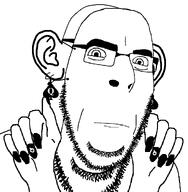 bbc biting_lip blacked blush closed_mouth distorted ear facial_mark forehead_mark frown full_head glasses hand looking_at_you neutral nose_piercing nose_ring painted_nails queen_of_spades soyjak spade stubble subvariant:hornyson subvariant:slutson subvariant:spadeson tattoo variant:cobson // 741x758 // 21.8KB