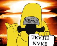 background black_glasses clothes evil explosion eyeglasses eyes full_head hand hazmat_suit holding_object holding_sign irl irl_background nuclear nuclear_explosion open_eyes sign syndrome_(the_incredibles) template test the_incredibles truth_nuke truthnuke trvthnvke variant:syndromejak white_skin // 557x446 // 272.4KB