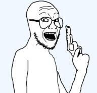 arm glasses gun hand holding_gun holding_object holding_pistol looking_at_you open_mouth redraw revolver smile soyjak stubble template threatening transparent_background variant:gunjak weapon // 798x764 // 41.2KB