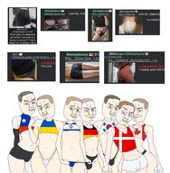 4chan brown_hair bulge canada chile closed_mouth denmark femboy flag germany int_(4chan) israel screenshot smile south_korea text ukraine variant:chudjak white_skin // 1640x1673 // 1.4MB