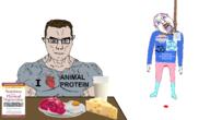 blood cheese egg gem glasses hanging heart hinduism kamala_harris meat milk peta plate subvariant:chudjak_front subvariant:muscular_chud tranny variant:chudjak world_economic_forum // 1621x929 // 475.9KB