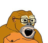 ear glasses monkey nipple open_mouth subvariant:soyjak_monkey variant:soyak wojak // 584x522 // 13.5KB