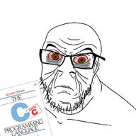 angry bloodshot_eyes book brown_eyes c glasses programming soyjak stubble variant:feraljak wrinkles yellow_teeth // 1024x1024 // 125.4KB