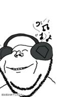 animated glasses headphones music musical_note poyopoyo poyunpoyun smile soyjak stubble variant:impish_soyak_ears // 268x400 // 518.6KB