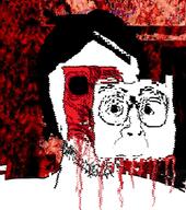 blood blood_on_face creepy creepypasta exposed_muscle eye_socket glasses gore mutilation scary skinned_face smile subvariant:nulennonjak variant:turtlejak variant:unknown // 797x900 // 662.9KB