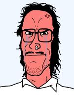 collar collared_shirt crybaby cryboy crying glasses grimace hair long_hair mullet mustache nose_piercing nose_ring red_skin redraw upset variant:mulletjak // 838x1072 // 24.6KB