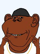 beanie black_skin celebrity gang_signs gold_chain nigga nigger rapper series:swarthy_swede variant:impish_soyak_ears white_shirt wide_nose // 598x801 // 16.3KB