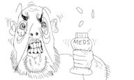 angry arm bloodshot_eyes clenched_teeth closed_mouth ear fist hand meds soyjak stubble text variant:unknown // 3000x1800 // 436.9KB