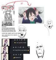 3girls 3soyjaks anime anime_is_gemmy anime_website comment cute cute_anime_girl emoticon glasses hiyori_uwamura love_live manga moe never_ban_two_pointing_soyjaks nico_nico_nii open_mouth smile stubble subvariant:hornyson two_pointing_soyjaks_are_not_coal two_pointing_soyjaks_will_always_be_gemmy variant:cobson variant:two_pointing_soyjaks wordswordswords yazawa_nico yowa_yowa_sensei // 591x631 // 251.8KB